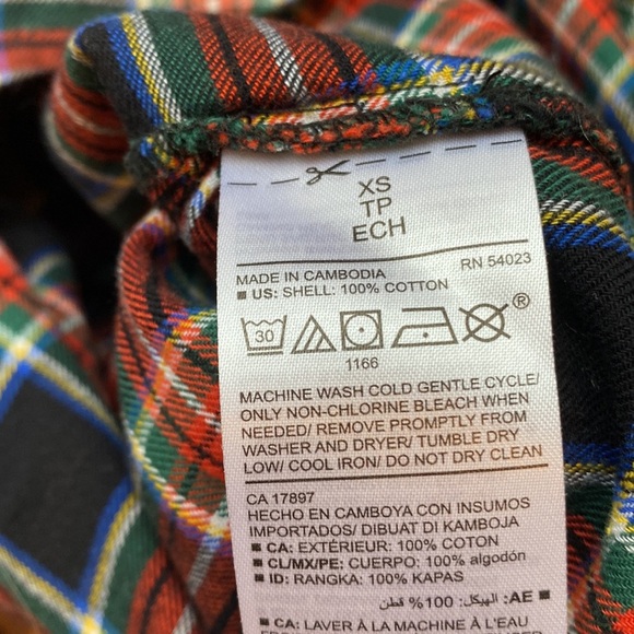 Women’s Plaid Flannel Shirt XS - Picture 5 of 6